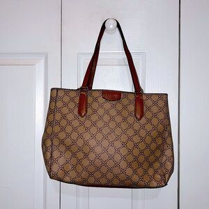 Nine West Brown Patterned Tote Bag